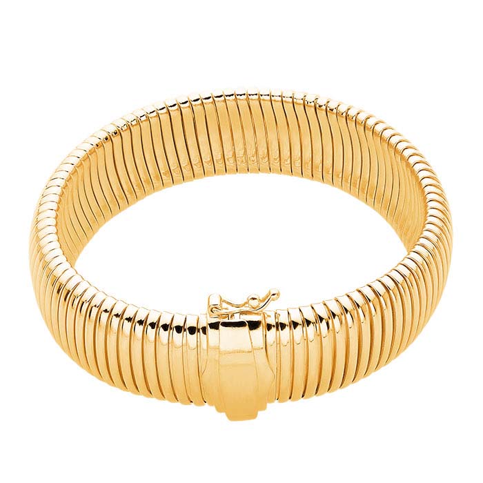 Sterling Silver Yellow Gold-Plated 16mm Tubogas Bracelet