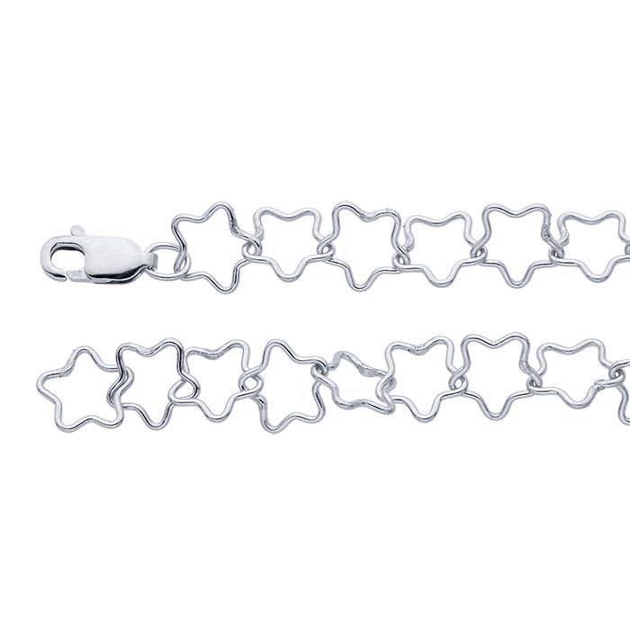 Sterling Silver 8mm Flat Star Link Chain