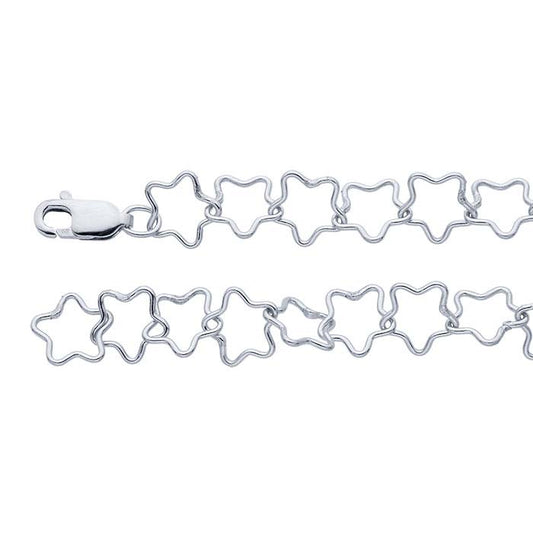 Sterling Silver 8mm Flat Star Link Chain