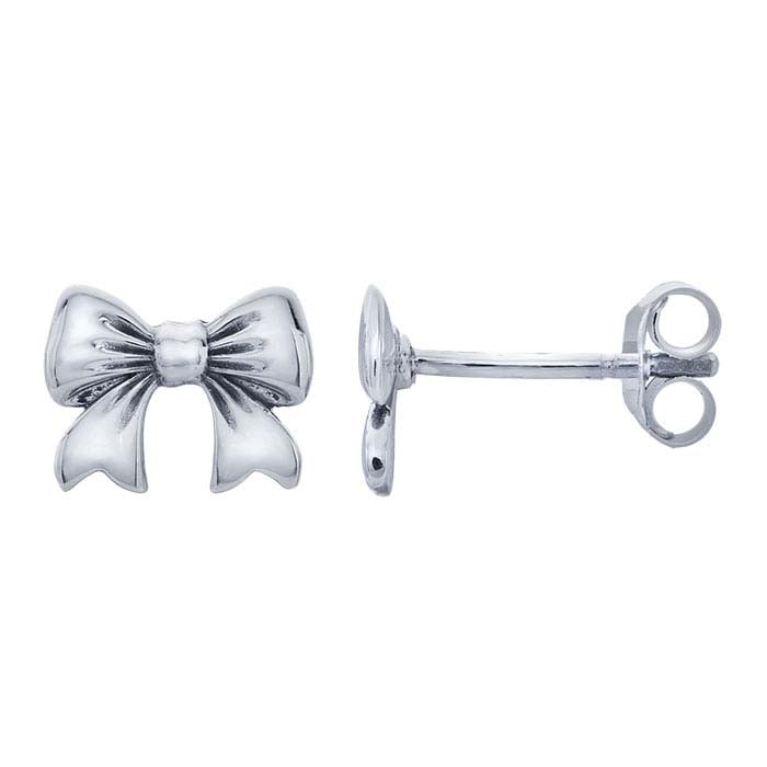 Sterling Silver Bowtie Post Earrings