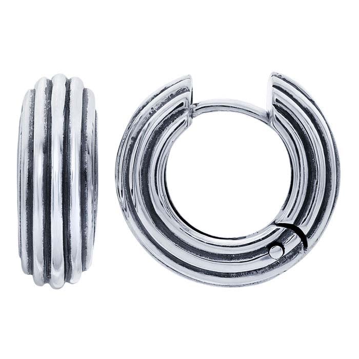Sterling Silver Multi-Ring Hoop Earrings