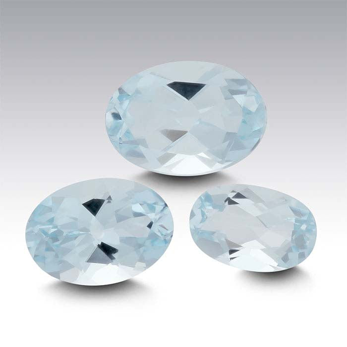 Akvamarin 7 x 5 mm oval fasetterad ädelsten, A-klass