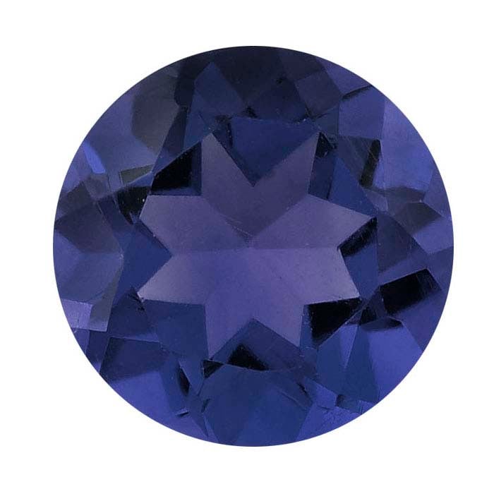 Iolite 4mm Rund Fasettert Edelsten, AA-Kvalitet