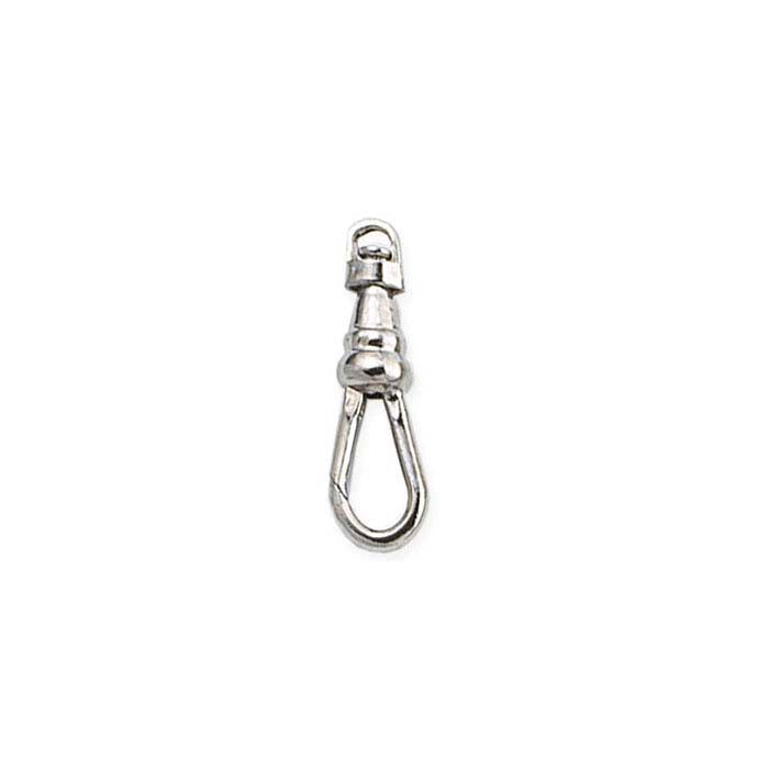 Base Metal White-Finish Watch Swivel Hook/Lanyard Pull