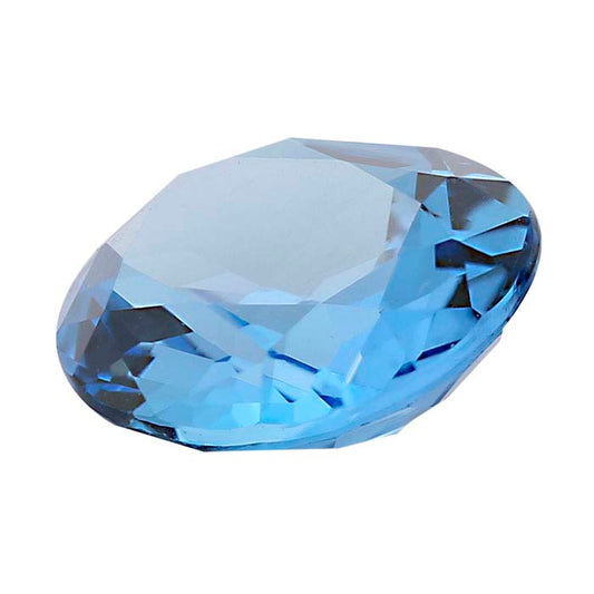 Swiss-Blue Topaz 7 x 5mm Oval Faceted Gemstone, AA-Grade
