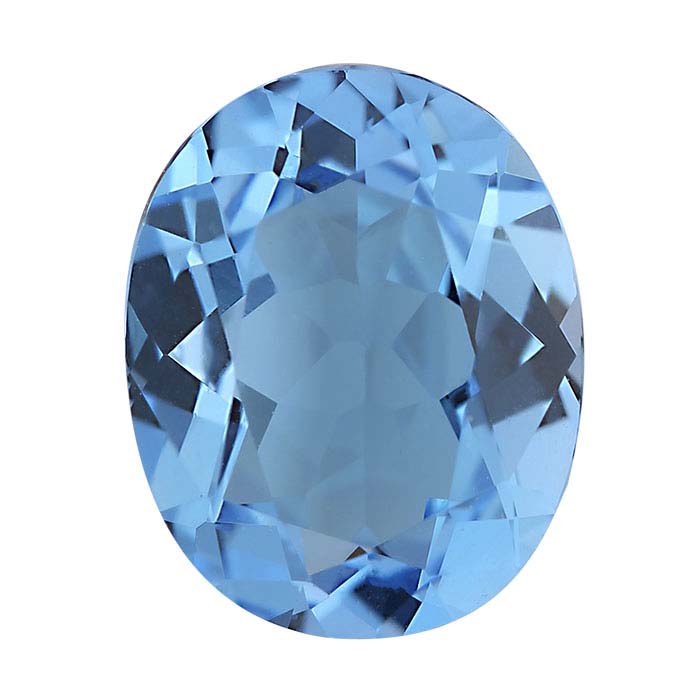 Swiss-Blue Topaz 10 x 8mm Oval Faceted Gemstone, AA-Grade