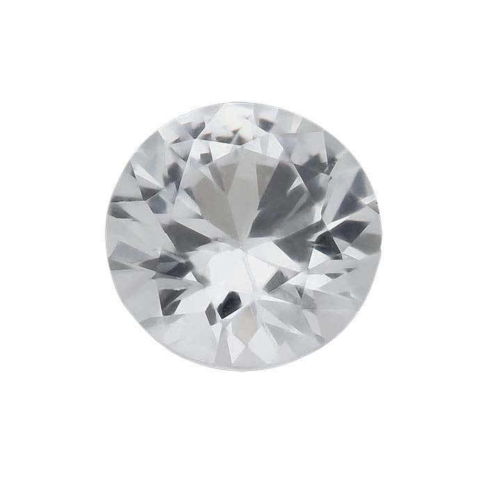 White Sapphire Round Faceted Gemstones, AAA-Grade