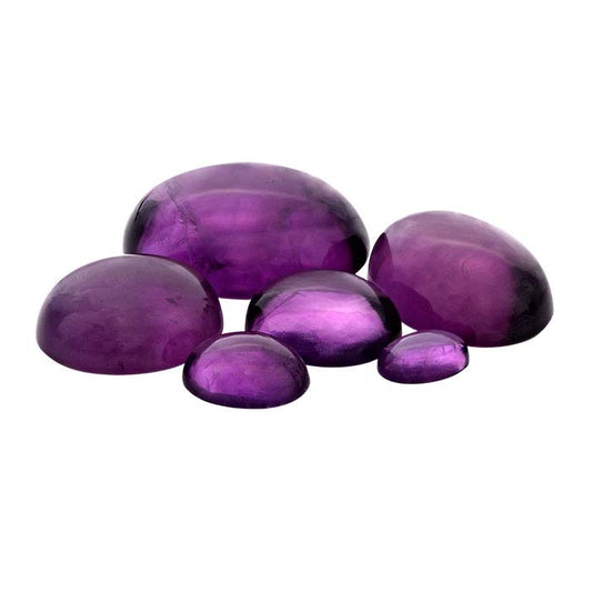 Amethyst 14 x 10mm Oval Cabochon, AAA-Grade