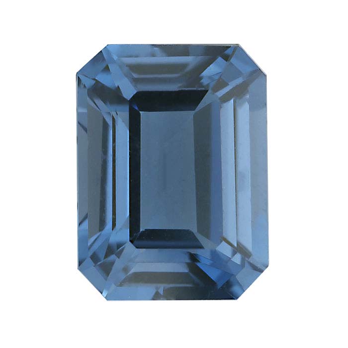 London-Blue Topaz 8 x 6mm Emerald-Cut Faceted Gemstone, AA-Grade