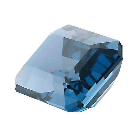 London-Blue Topaz 8 x 6mm Emerald-Cut Faceted Gemstone, AA-Grade