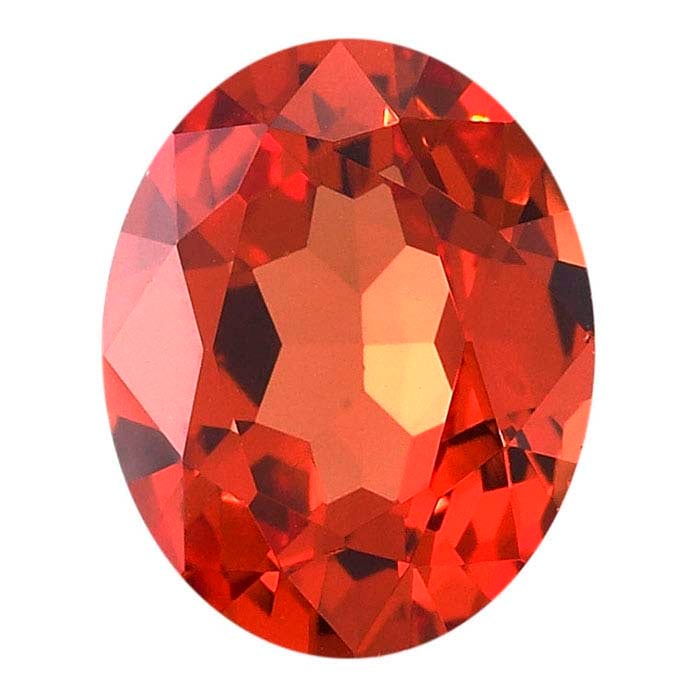 Lab-Grown Padparadscha 10 x 8mm Oval Faceted Gemstone