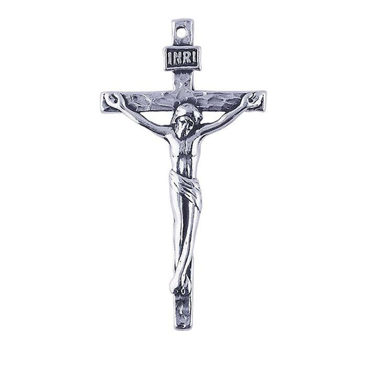 Sterling Silver Textured Crucifix Pendant