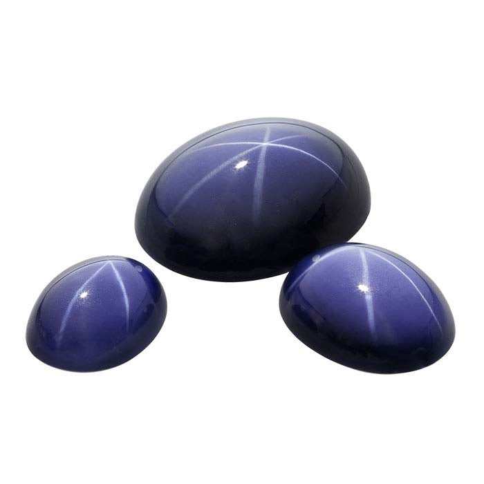Lab-Grown Star Sapphire 10 x 8mm Oval Cabochon