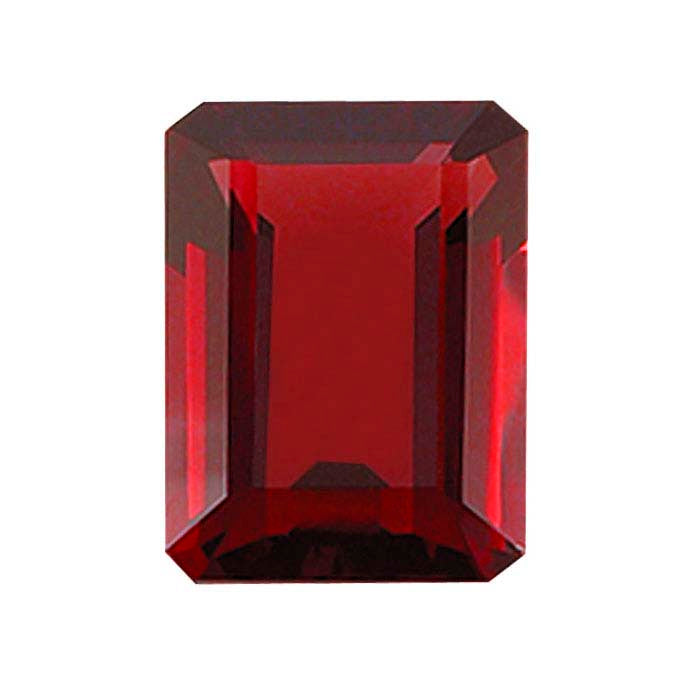 Garnet 8 x 6mm Emerald-Cut Faceted Gemstone, AA-Grade