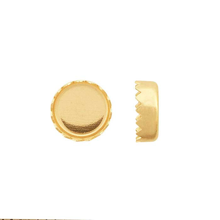 14K Geelgouden 5mm Ronde Getande Bezel Cup Zetting