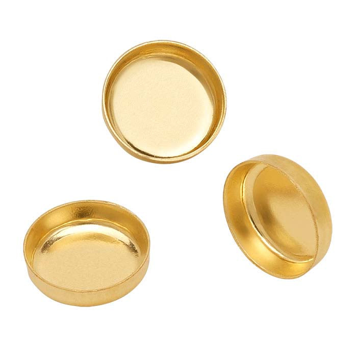 14K Yellow Gold 6mm Round Bezel Cup Setting