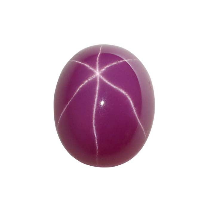 Lab-Grown Star Ruby 10 x 8mm Oval Cabochon