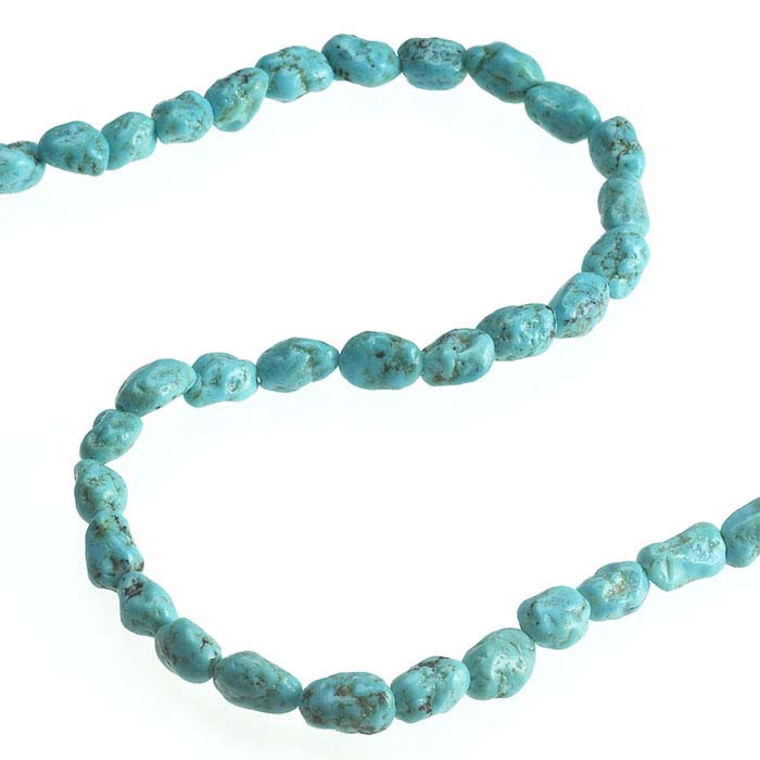 Chinese Turquoise 7mm Nugget Bead Strand