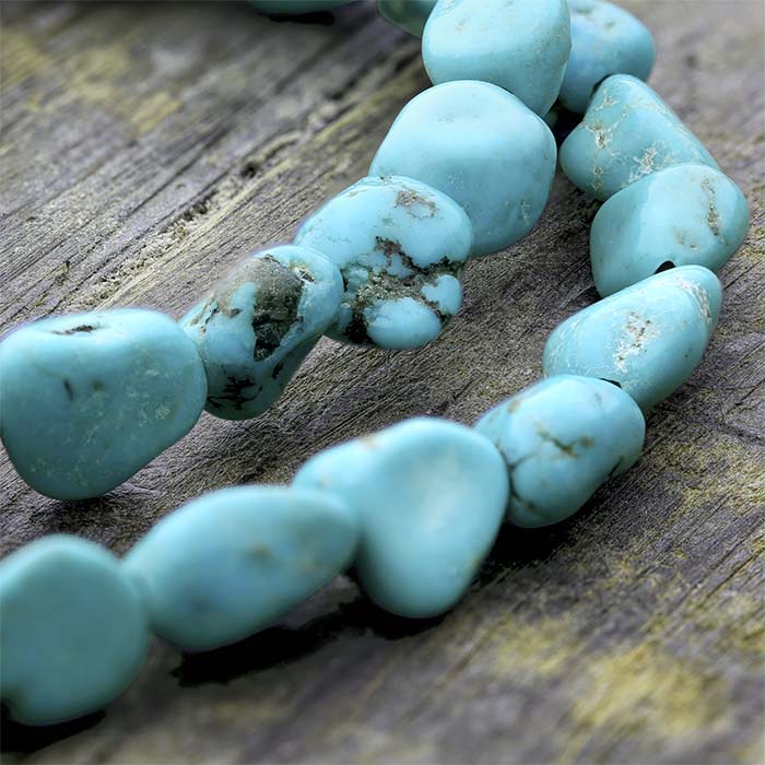 Chinese Turquoise 7mm Nugget Bead Strand