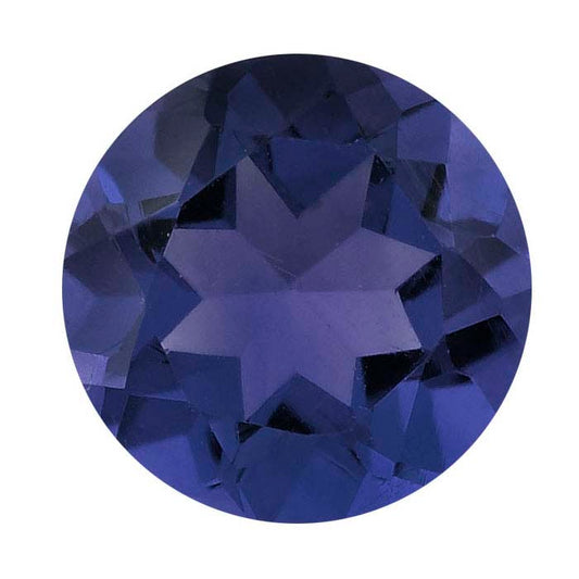 Iolite 6mm Round Faceted Gemstone, AA-Grade