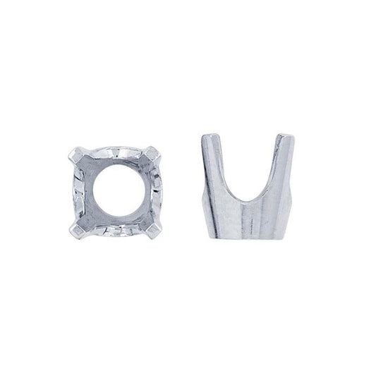 14K White Gold 1.7mm Round Low-Base 4-Prong Setting