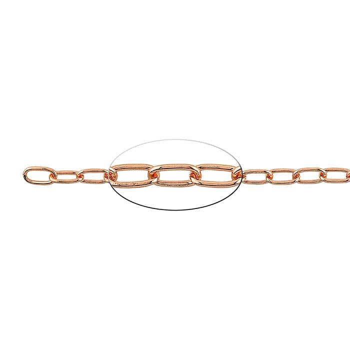 Copper 5mm Drawn Oval Cable Chain, 6.1 m. Spool