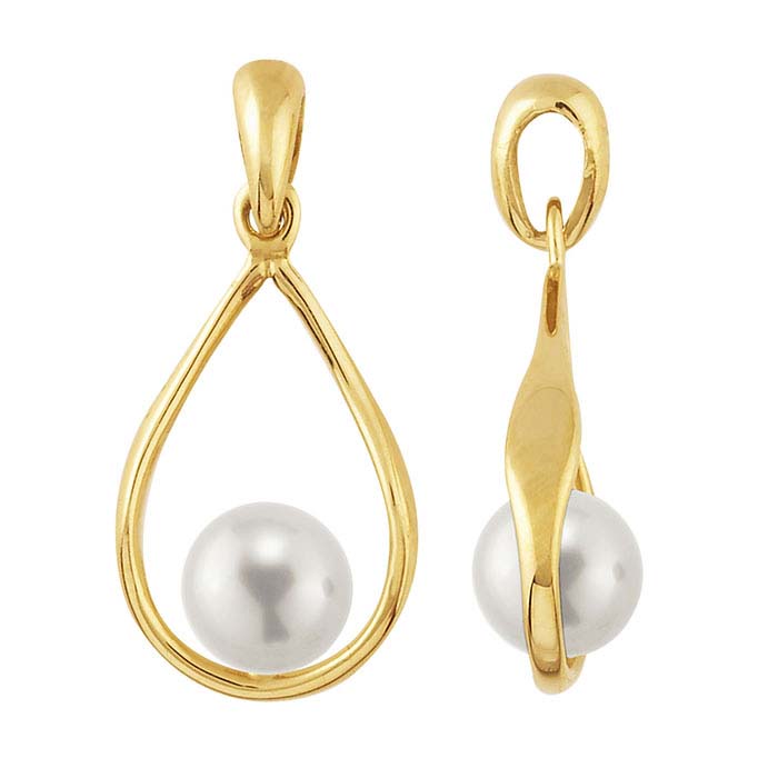 Monture de pendentif en or jaune 14 carats avec perle en forme de goutte d'eau