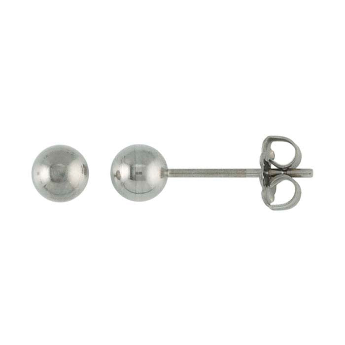 Pendientes de titanio con bola de 5 mm