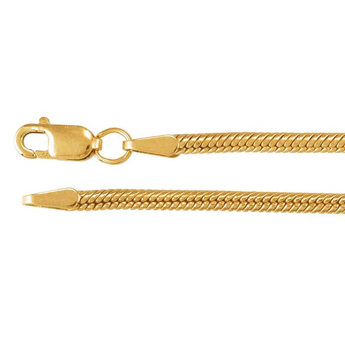 14/20 Gelbgold gefüllte 2 mm gesäumte Schlangenkette