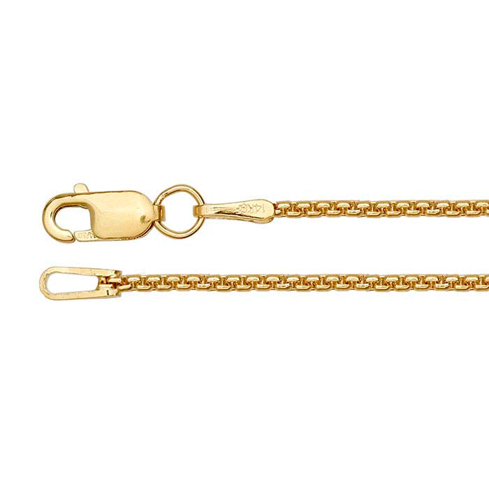 Chaîne boîte arrondie 1,2 mm en or jaune rempli 14/20