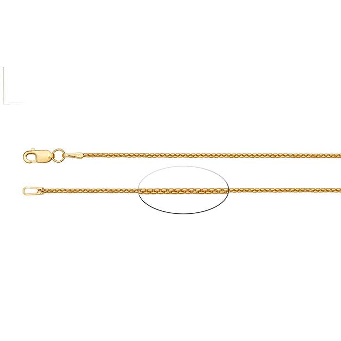Chaîne boîte arrondie 1,2 mm en or jaune rempli 14/20