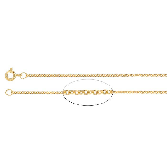 14/20 Gelbgold gefüllte ovale Kabelkette, 1,5 mm