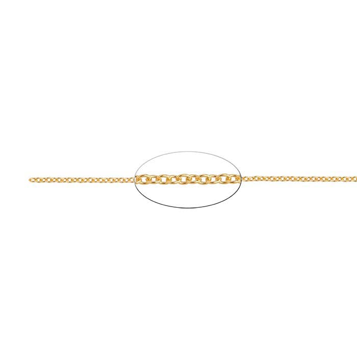14/20 Yellow Gold-Filled 1.5mm Oval Cable Chain, 15.24 m. Spool