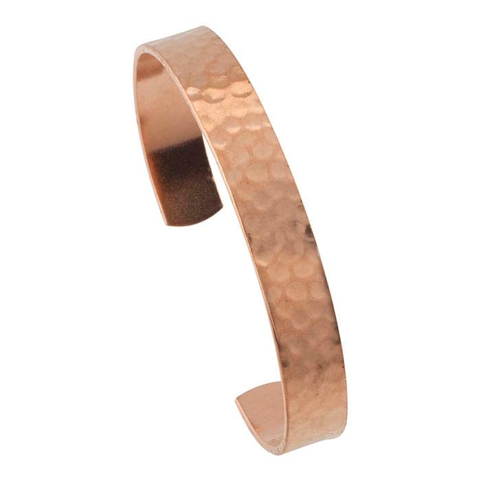 Copper Hammered Cuff Bracelet, 9.52 mm