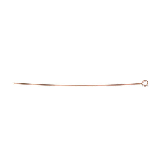 14/20 Rose Gold-Filled 50.8mm Eye Pin, 0.51mm, 3/4-Hard