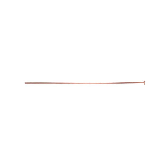 14/20 Rose Gold-Filled 38.1mm 1.4mm Flat Head Pin, 0.51mm, 1/2-Hard