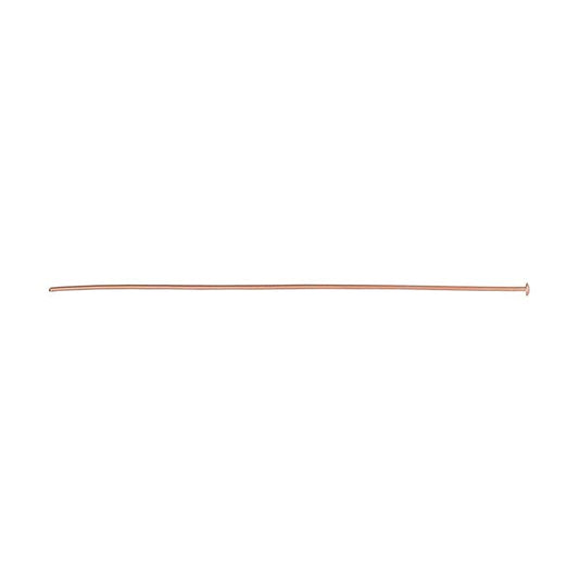 14/20 Rose Gold-Filled 50.8mm 1.4mm Flat Head Pin, 0.51mm, 1/2-Hard