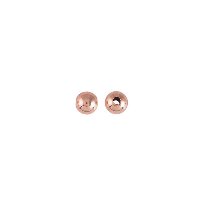 14/20 Roségoud Gevuld 4mm Ronde Naadloze Kraal