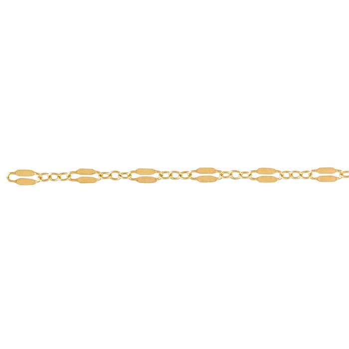 14/20 Yellow Gold-Filled 2.4mm Dapped Long & Short Chain, 3.05 m. Spool