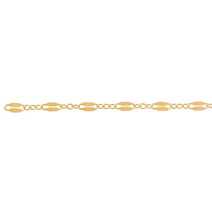 14/20 Yellow Gold-Filled 2.4mm Dapped Long & Short Chain, 15.24 m. Spool