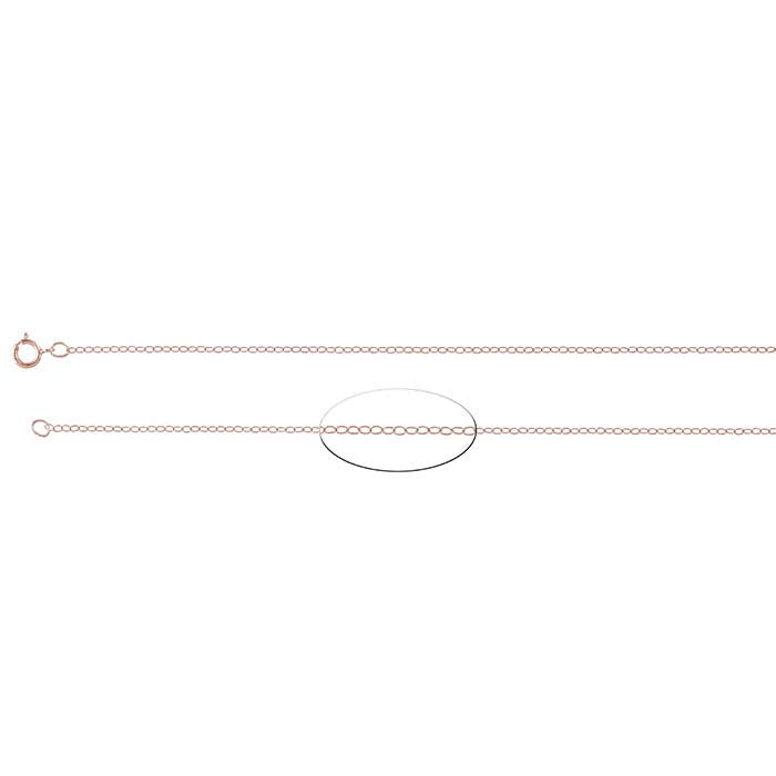 14/20 Rose Gold-Filled 1.5mm Flat Oval Cable Chain