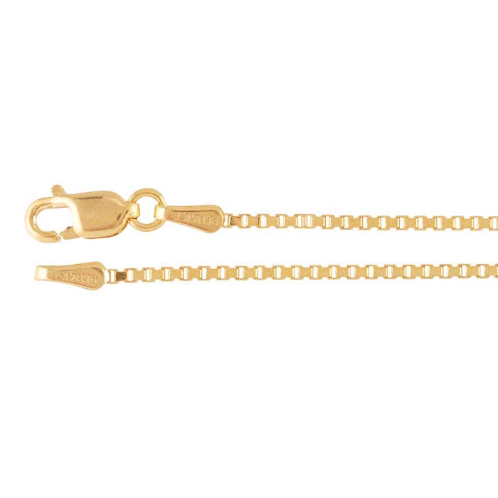 14K Yellow Gold 1mm Venetian Box Chain