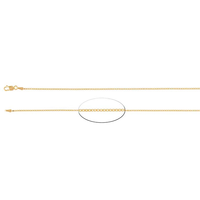 14K Yellow Gold 1mm Venetian Box Chain