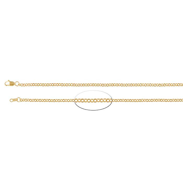 14K Yellow Gold 2.3mm Round Rolo Chain