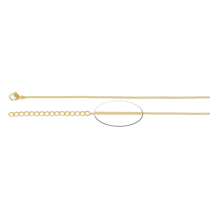 Catena a cavo in ottone placcato oro giallo 1,6 mm