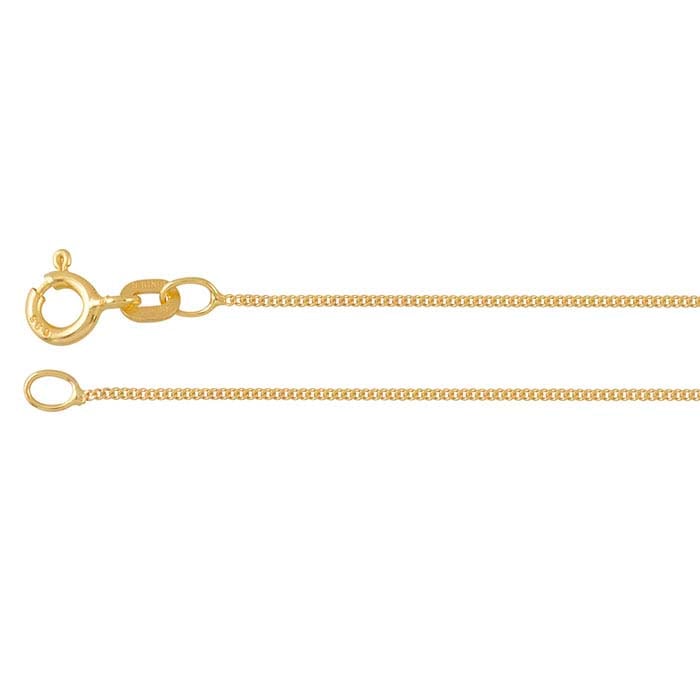 14K Yellow Gold 0.7mm Extra-Fine Diamond-Cut Curb Chain