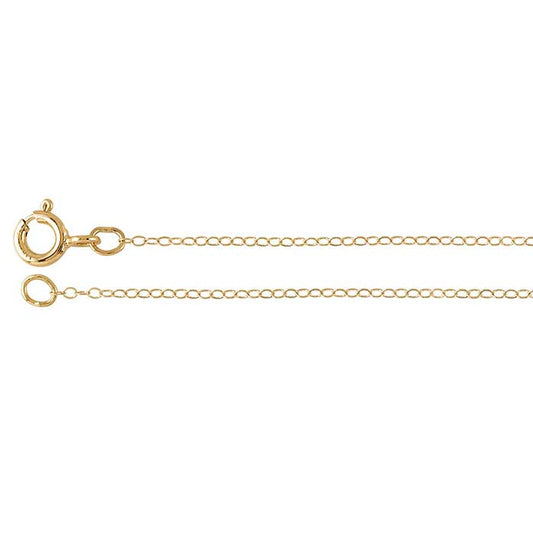14/20 Yellow Gold-Filled 1.1mm Flat Oval Cable Chain