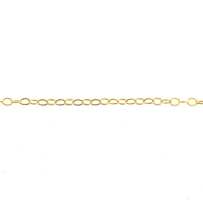 14/20 Yellow Gold-Filled 1.1mm Flat Oval Cable Chain