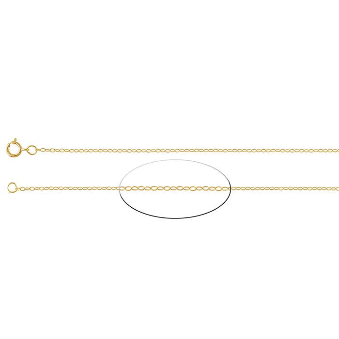 14/20 Yellow Gold-Filled 1.5mm Flat Oval Cable Chain