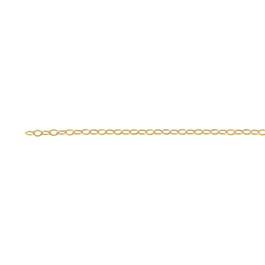 14/20 Yellow Gold-Filled 1.5mm Flat Oval Cable Chain, 15.24 m. Spool